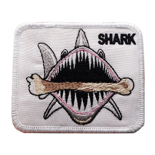 Shark 'Bone in Mouth | Square' Embroidered Velcro Patch