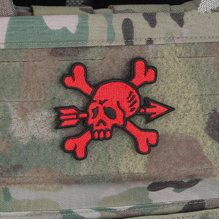 Crossbones Skull 'Arrow' Embroidered Velcro Patch