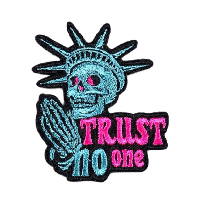 Liberty Skull 'Trust No One' Embroidered Patch