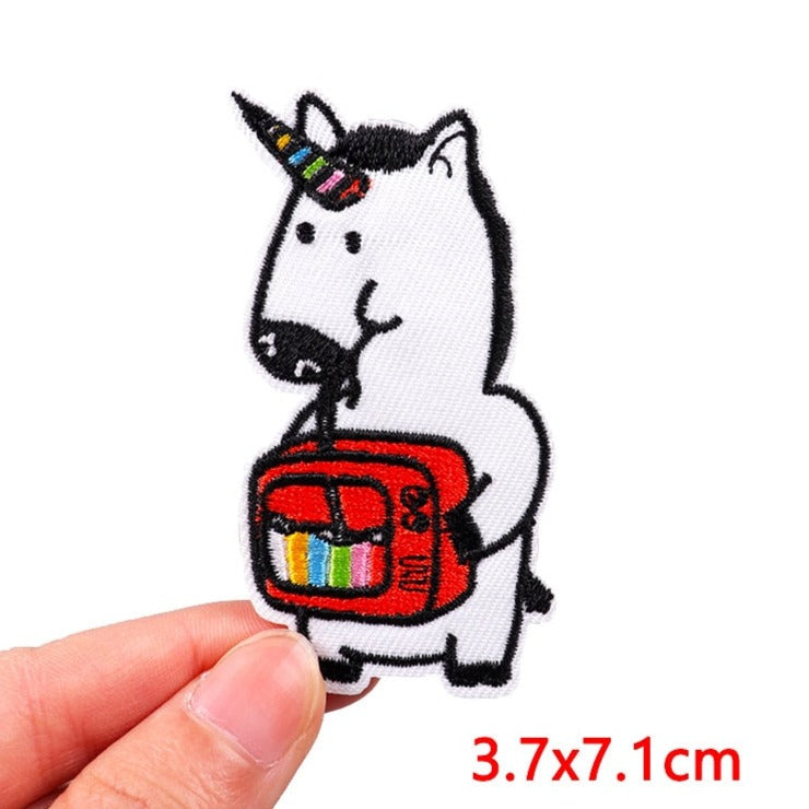 Unicorn 'Rainbow Horn and Drink' Embroidered Patch