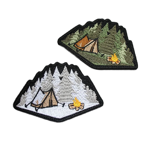 Travel 'Camping | Set of 2' Embroidered Velcro Patch