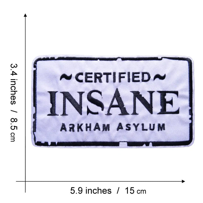Dark Knight 'Certified Insane Arkham Asylum' Embroidered Patch