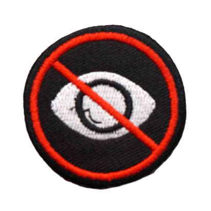 Warning Sign 'No Looking' Embroidered Patch