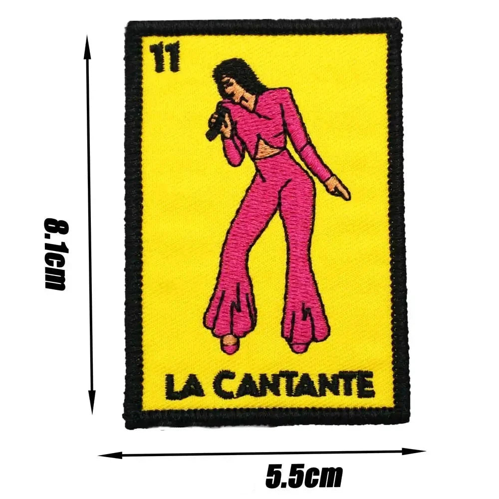 Loteria Card 'La Cantante' Embroidered Patch