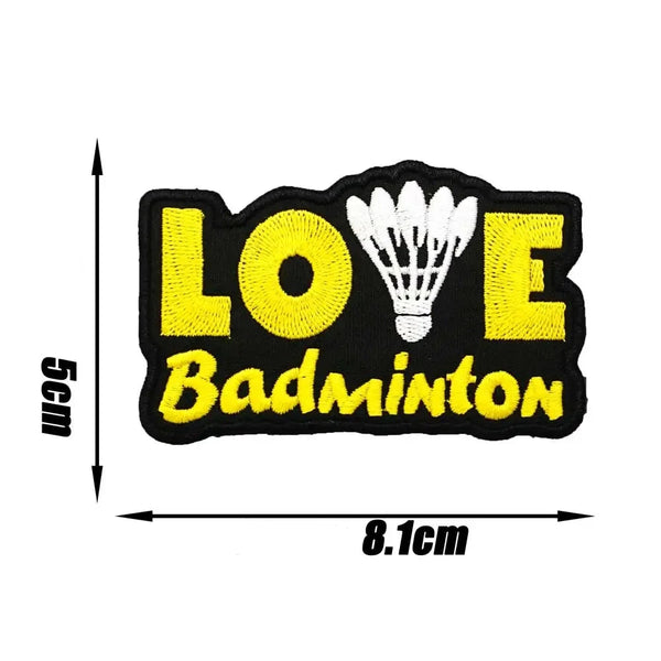 Shuttlecock 'Love Badminton' Embroidered Patch