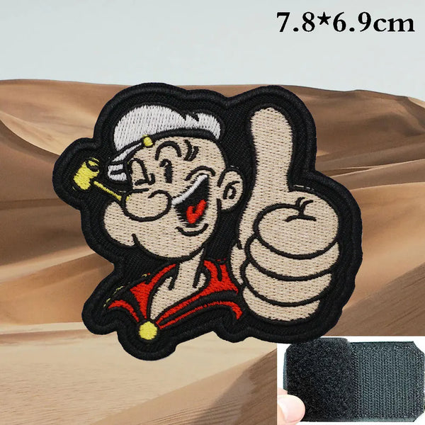 Popeye 'Approved' Embroidered Velcro Patch