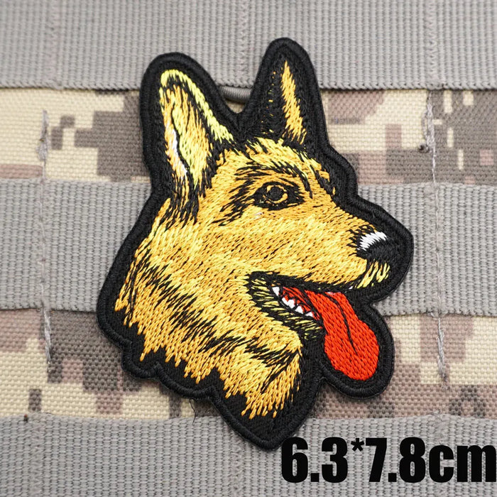 Gsd Patch German Shepherd Head 'Tongue Out' Embroidered Velcro Patch — Little ...