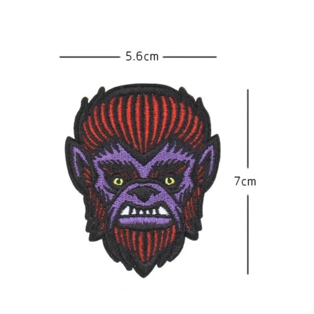 The Wolf Man 'Head' Embroidered Velcro Patch