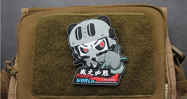 Tactical Panda 'Pilot Fighter' PVC Rubber Velcro Patch