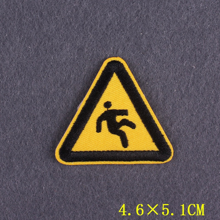 Warning Sign 'Slippery Surface' Embroidered Patch