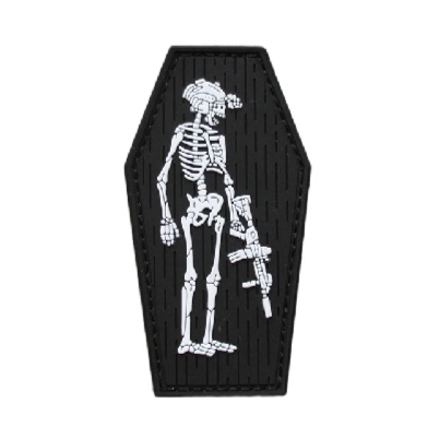 Skeleton Soldier 'Tactical Gun' PVC Rubber Velcro Patch