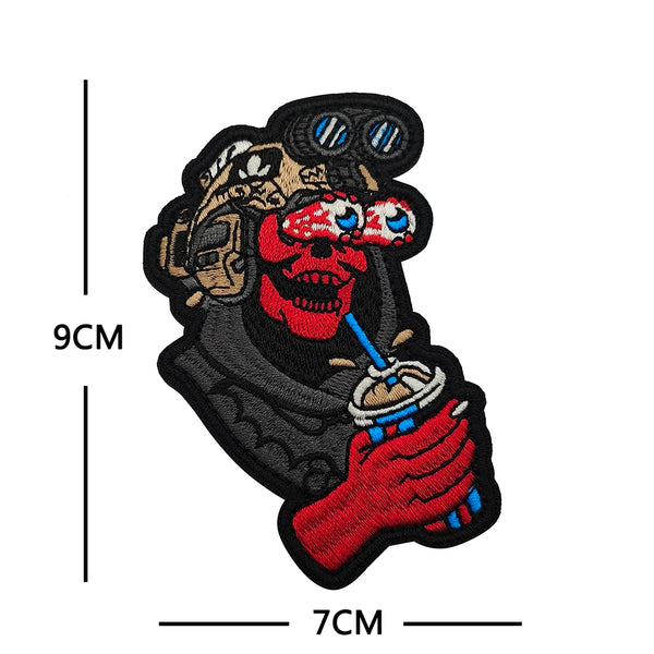 Military Tactical 'Grim Reaper | Drinks' Embroidered Velcro Patch