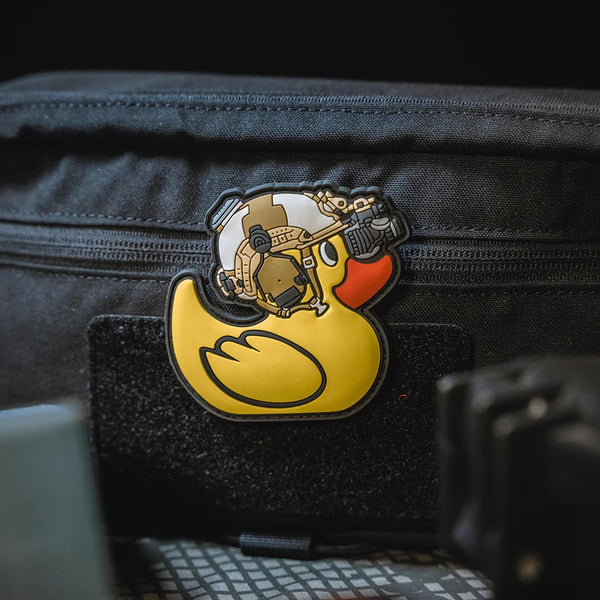 Cute Duck 'Tactical Headgear' PVC Rubber Velcro Patch