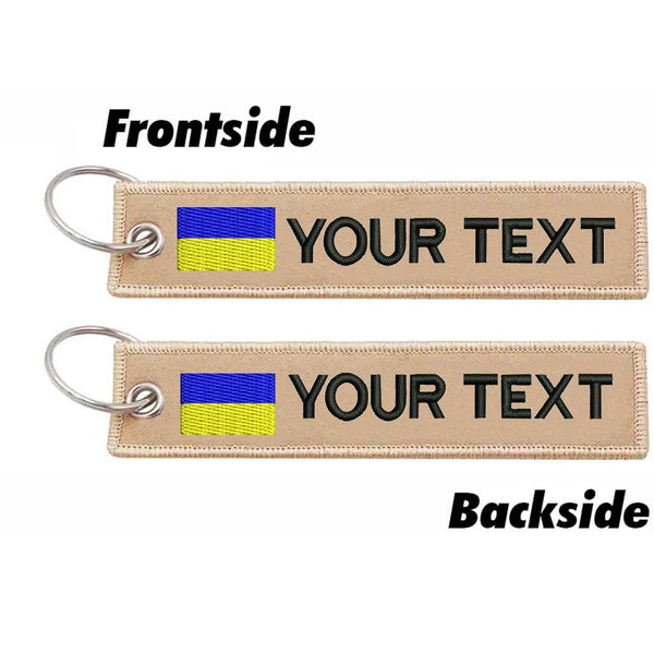 Personalized Keychain 'Ukraine Flag' Embroidered Velcro Patch