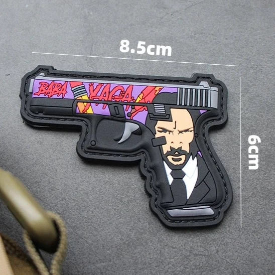 John Wick 'Baba Yaga Glock Gun' PVC Rubber Velcro Patch