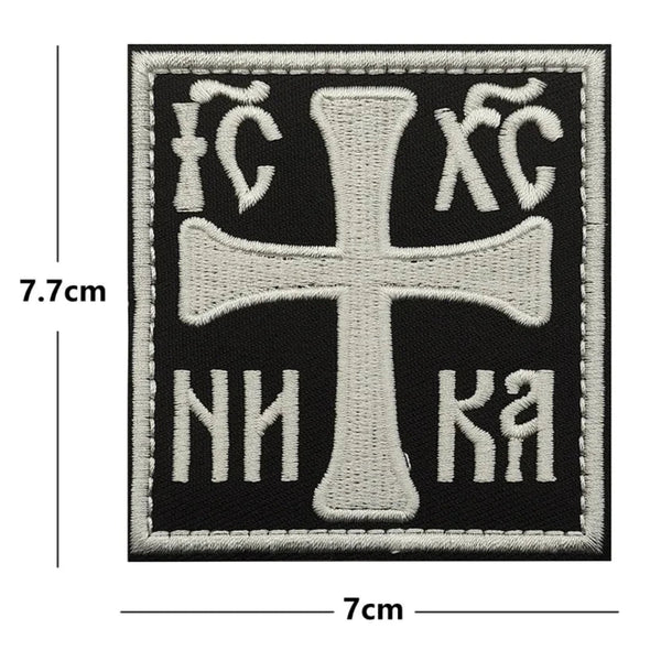 Christian Cross 'Christogram IC XC | Square' Embroidered Velcro Patch