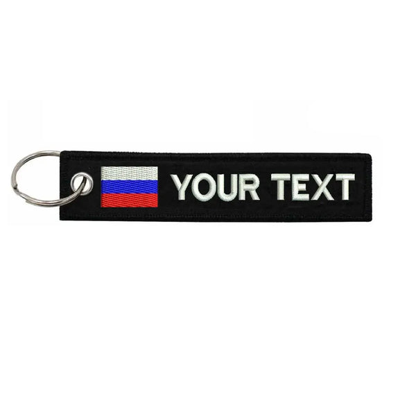 Personalized Keychain 'Russia Flag' Embroidered Velcro Patch