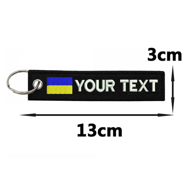 Personalized Keychain 'Ukraine Flag' Embroidered Velcro Patch