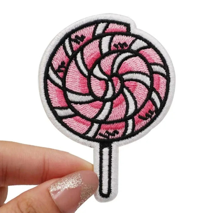 Cute 'Spiral Lollipop' Embroidered Velcro Patch