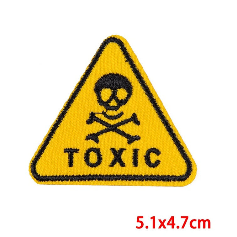 Warning Sign 'Toxic Symbol' Embroidered Patch — Little Patch Co