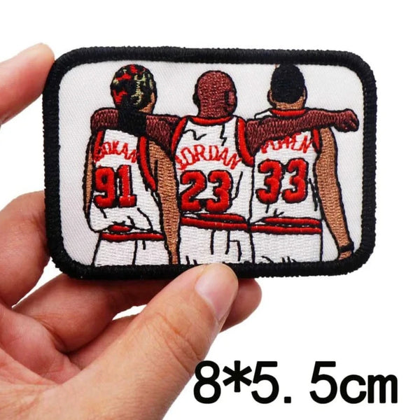 Basketball Player 'Rodman-Jordan-Pippen | Square' Embroidered Patch