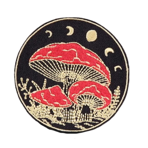 Moon Phases 'Mushrooms' Embroidered Patch