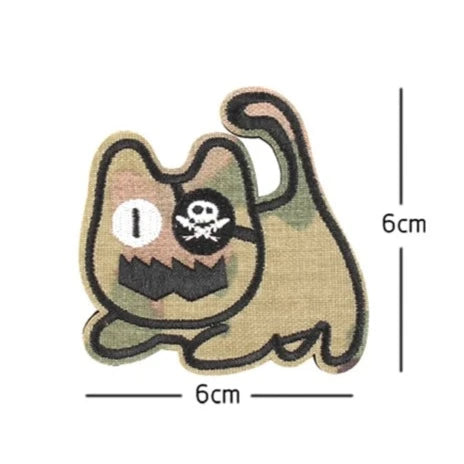 Cute 'Pirate Cat' Embroidered Velcro Patch