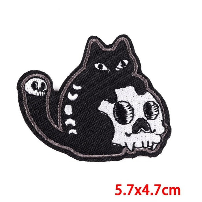 Black Cat 'Skull' Embroidered Patch