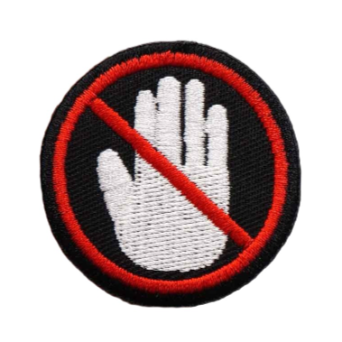 Warning Sign 'Do Not Touch' Embroidered Velcro Patch