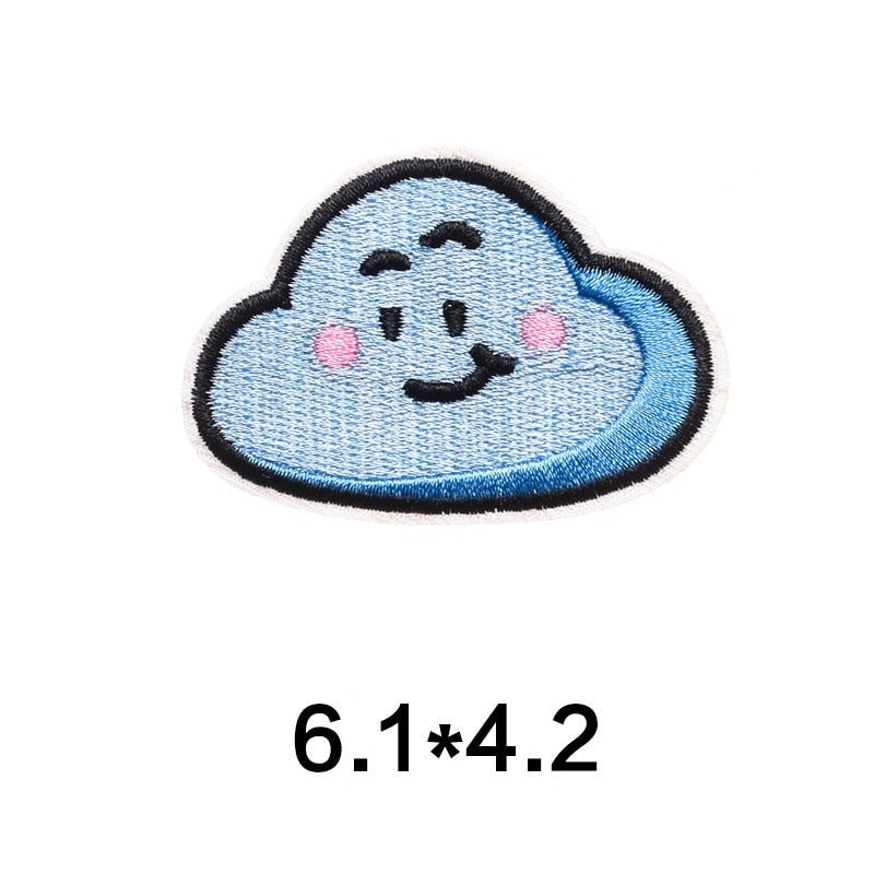 Cute 'Blue Cloud | Smiling' Embroidered Patch