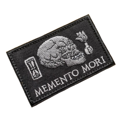 Skull 'Memento Mori | Square' Embroidered Velcro Patch — Little Patch Co