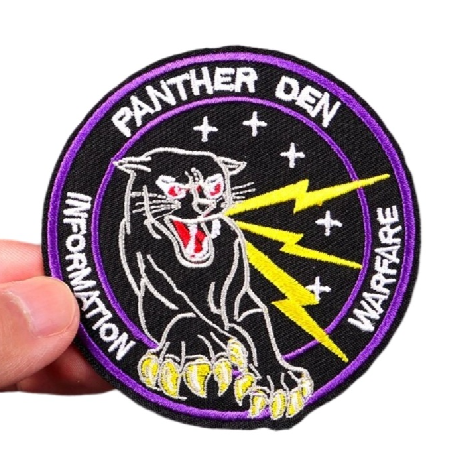 Military Tactical 'Panther Den Information Warfare Logo' Embroidered Patch