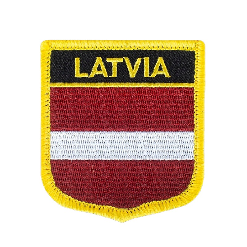 Latvia Flag Embroidered Velcro Patch