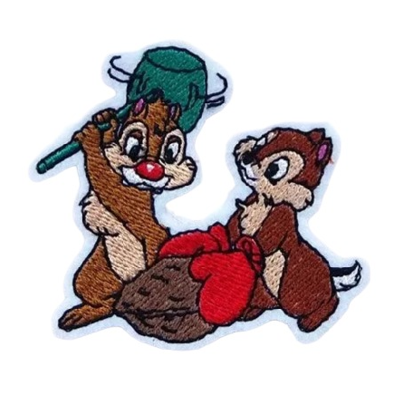 Chipmunk Duo 'Working Together' Embroidered Patch