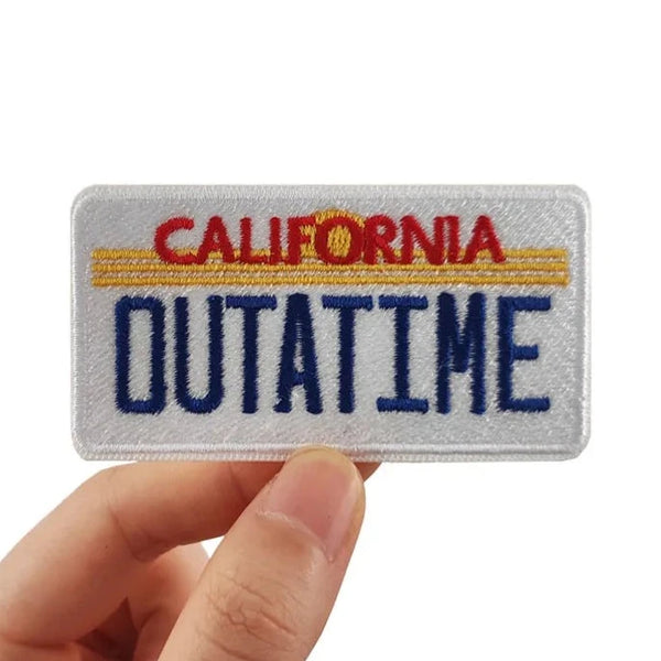 Back to the Future 'California Outatime | License Plate' Embroidered Velcro Patch