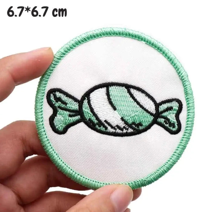 Cute 'Mint Candy | Round' Embroidered Patch