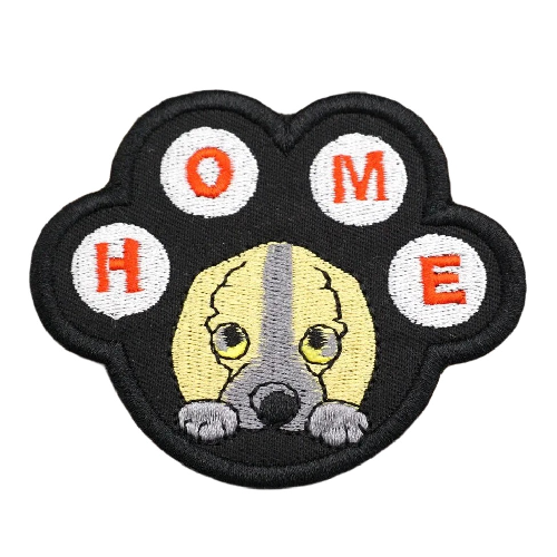 Sad Dog 'Home' Embroidered Velcro Patch