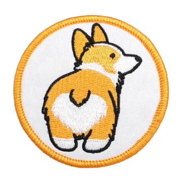 Cute Corgi 'Round' Embroidered Velcro Patch