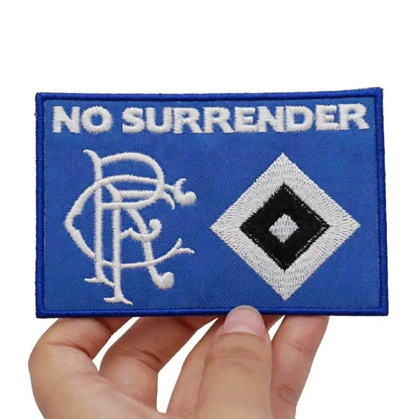 Sports 'No Surrender Logo | Square' Embroidered Velcro Patch