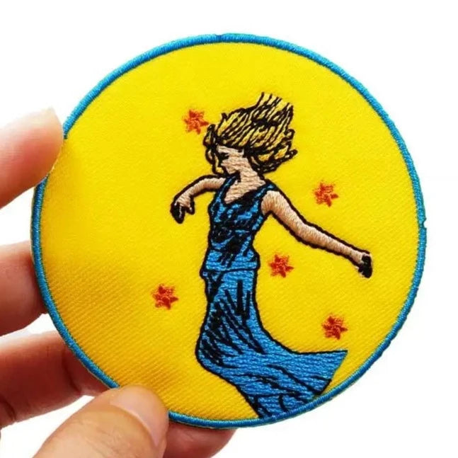 Cute Girl 'Dancing | Round' Embroidered Velcro Patch