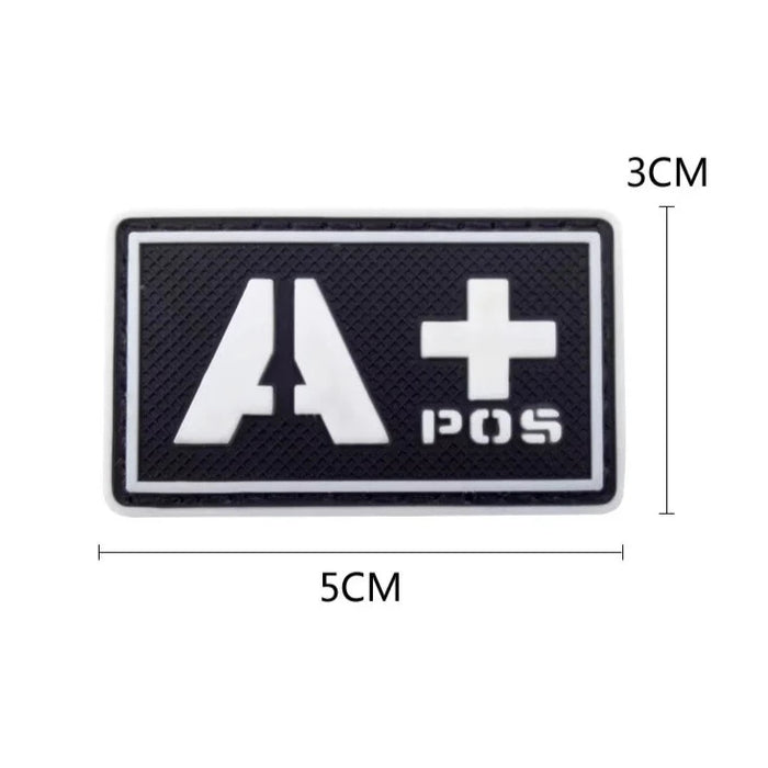 Blood Type 'A Positive | Black and White' PVC Rubber Velcro Patch