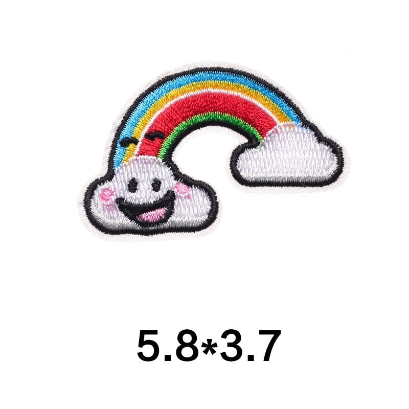 Cute Rainbow 'Happy Cloud' Embroidered Patch