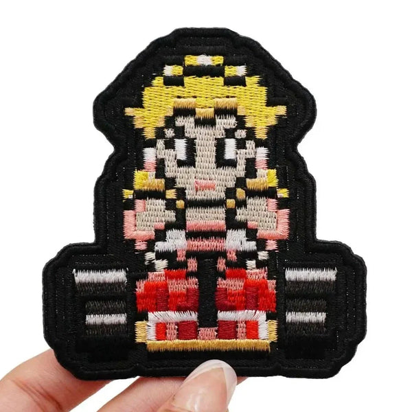 Mushroom Kingdom Bros. Pixel 'Princess Peach | Riding Kart' Embroidered Velcro Patch