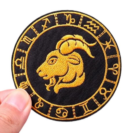 Zodiac Signs 'Capricorn | Round' Embroidered Patch