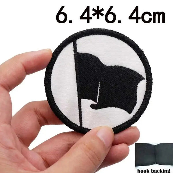 Black Flag 'Round' Embroidered Velcro Patch