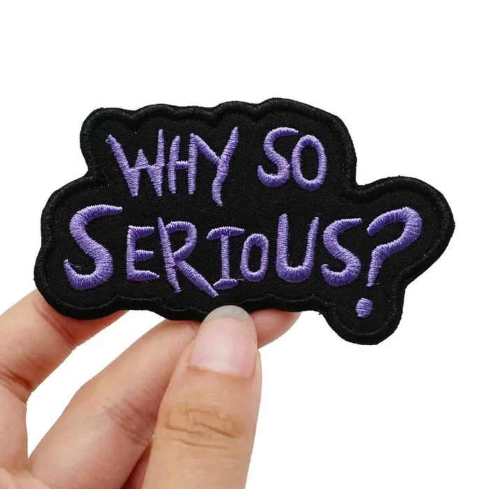 Joker 'Why So Serious? | Purple Font' Embroidered Velcro Patch