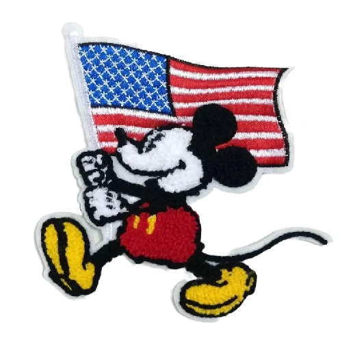 Mickey Mouse 'Holding Flag' Embroidered Patch