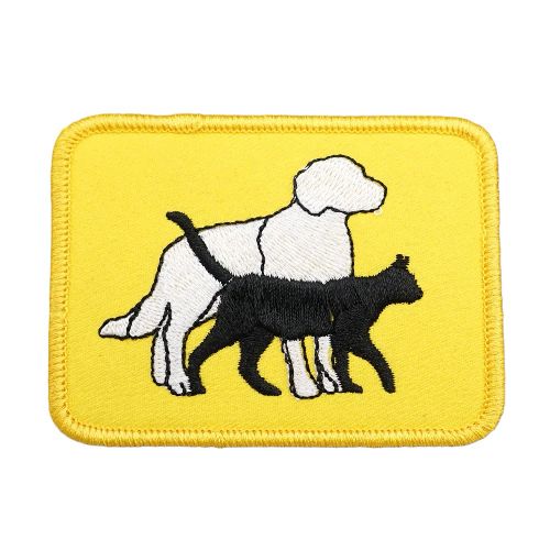 Dog and Cat 'Square' Embroidered Velcro Patch