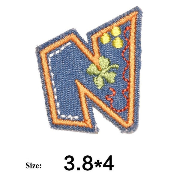 Letter N 'Denim Letter' Embroidered Patch