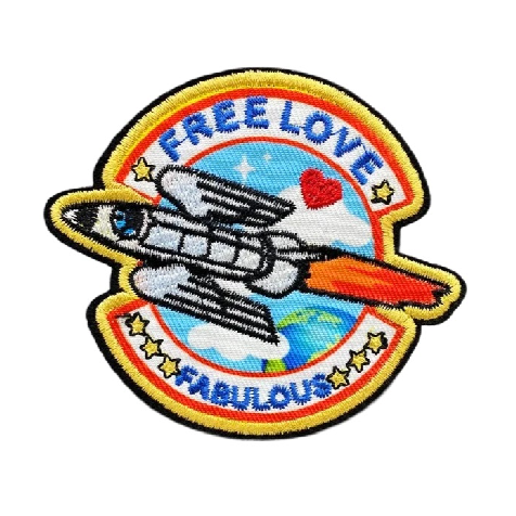 Space 'Free Love and Fabulous' Embroidered Patch